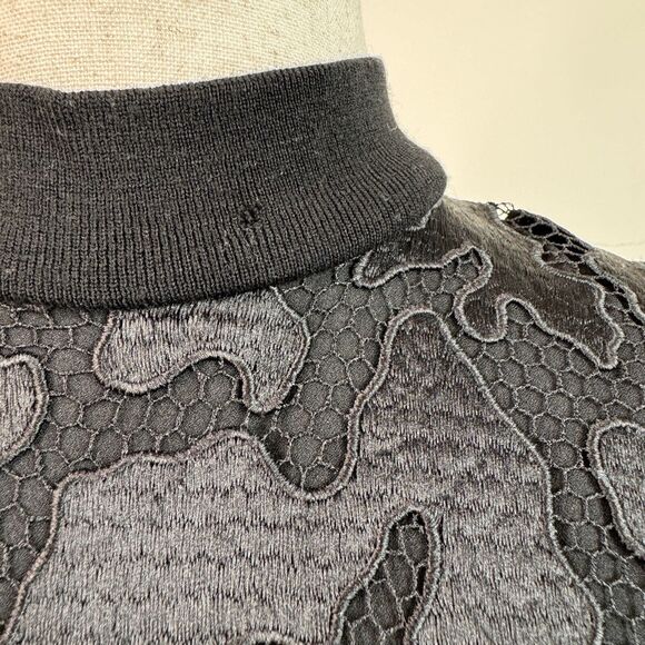 ALC Womens Sleeveless Top Black Camo Lace Mesh Size 0 Edgy Goth Witchy Designer - Picture 5 of 13